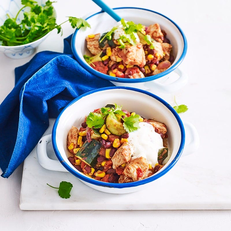 One pot chilli chicken and bean bowl