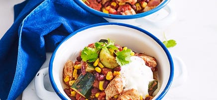 One pot chilli chicken and bean bowl
