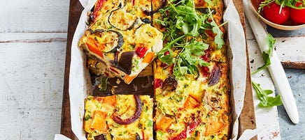 Spice roasted veg and cottage cheese frittata