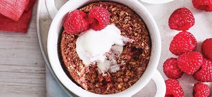 Anna’s raspberry oat bran breakfast cake