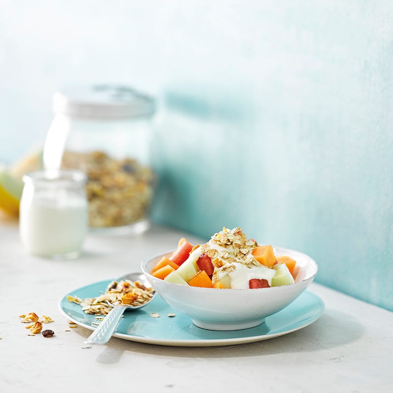 Foto van Yoghurt met muesli en meloen door WW