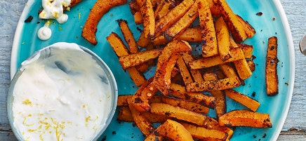 Pumpapommes med citronmajonnäs
