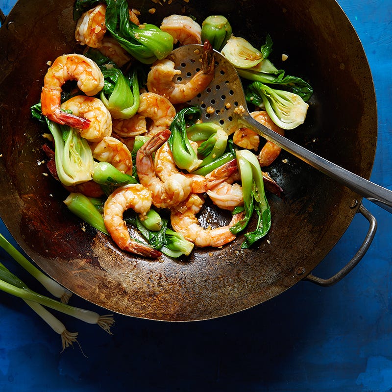 Spicy Ginger Shrimp with Baby Bok Choy