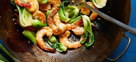 Spicy Ginger Shrimp with Baby Bok Choy