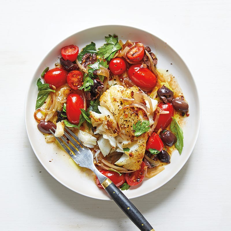 Sautéed Cod with Tomatoes & Olives