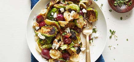 Orecchiette with Roasted Brussels Sprouts & Grapes