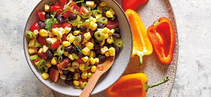 Fresh corn and black bean salsa
