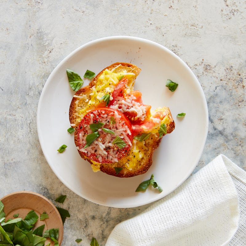Photo of Open-faced egg and cheese croissant sandwich by WW