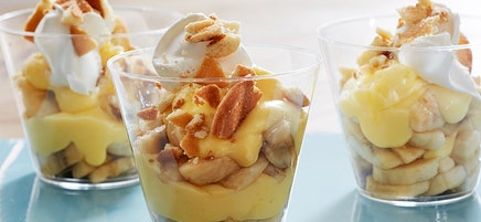 Parfaits de pouding à la banane