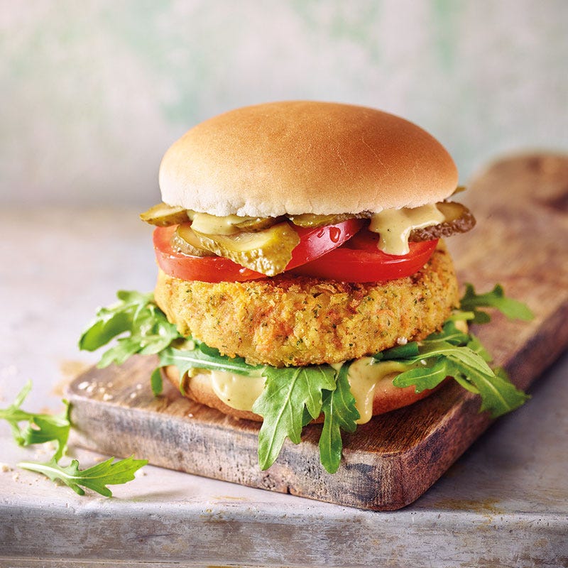 Veggie-Burger mit Karotten-Kichererbsen-Patty