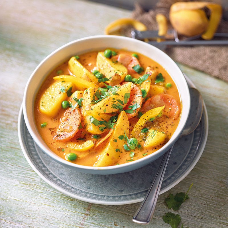 Gemüsekorma mit Kokosmilch und Kartoffeln