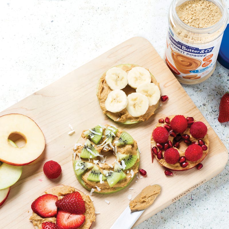 Peanut butter and apple snack rings
