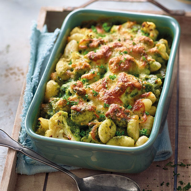 Gnocchiauflauf mit Spinatsauce