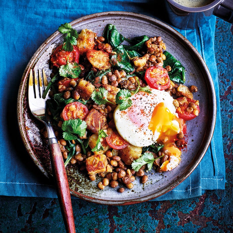 Photo of Lentil hash with poached eggs by WW