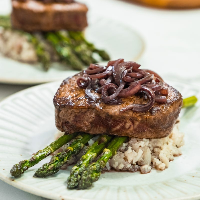 Photo of Beef Tenderloin with Cauliflower Mash and Red Wine Jus by WW