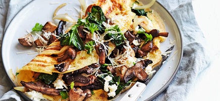 Omelette florentine aux champignons