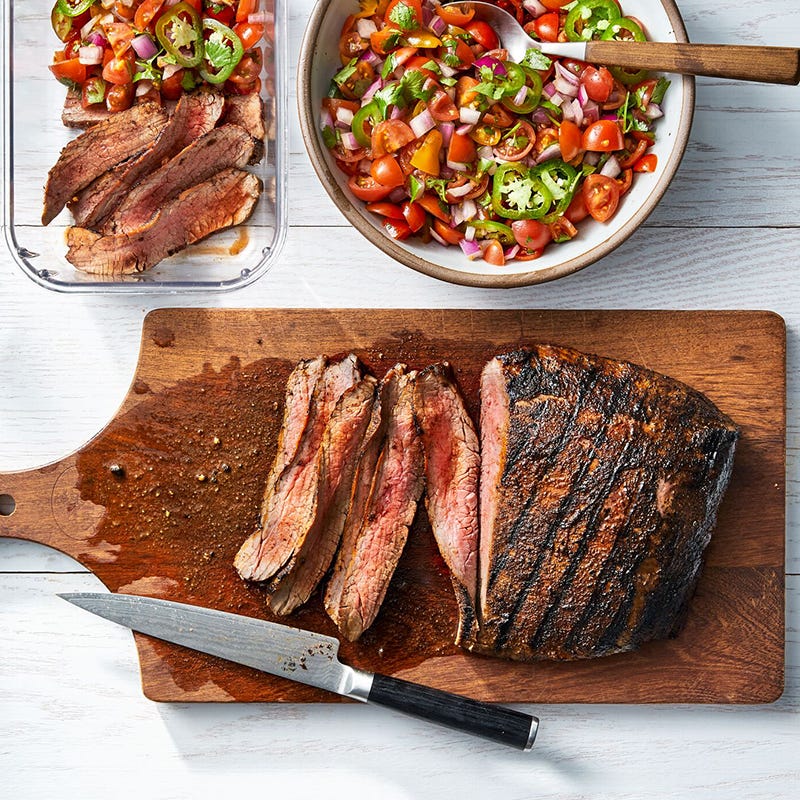 Photo of Flank steak with tomato and onion salad by WW