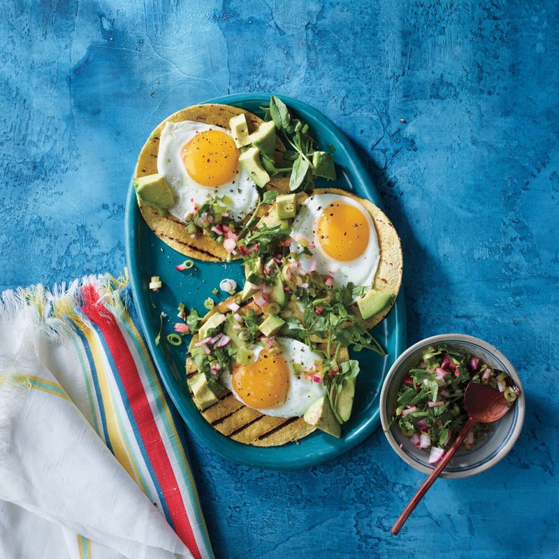 Egg and avocado tacos