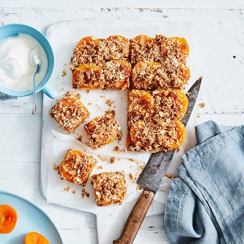 Sarah’s apricot crumble slice