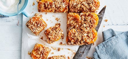 Sarah’s apricot crumble slice