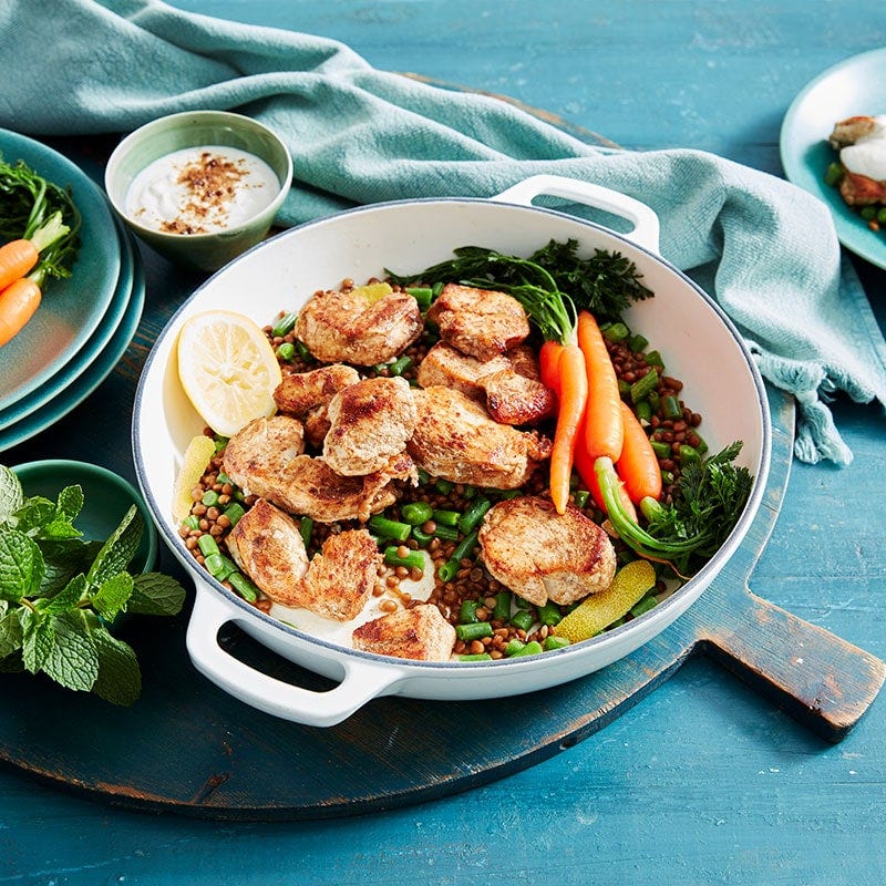 Spiced chicken with tahini yoghurt