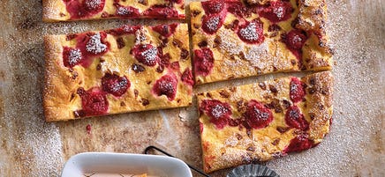Crêpe au four chocolat-framboises