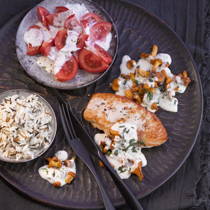 Jägerschnitzel mit Wildreis