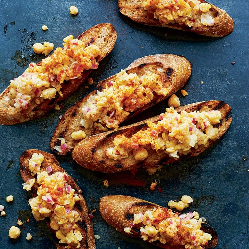 Chickpea and lemon bruschetta