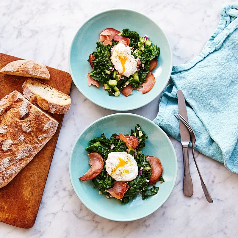 Photo of Kale, pancetta and poached eggs by WW