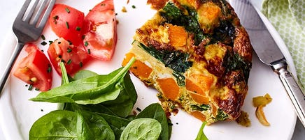 Pumpkin and spinach frittata