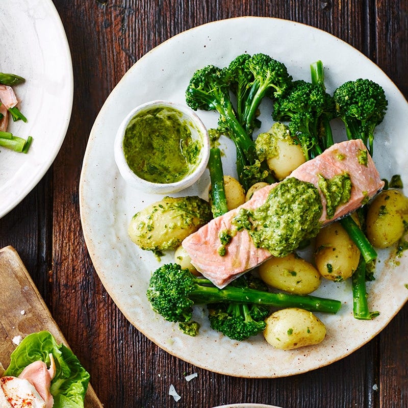 Salmon with salsa verde