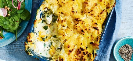 Celeriac topped fish pie