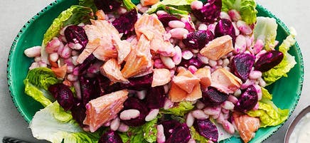 Trout and beetroot salad