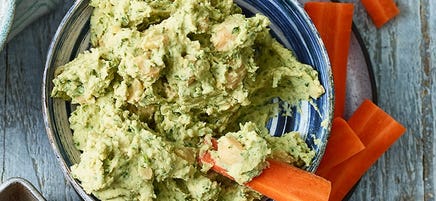 Coriander and lime hummus