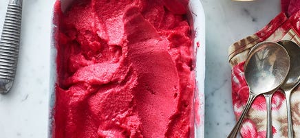 Raspberry and elderflower sorbet