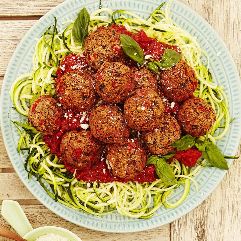 Photo of Veggie meatballs and zucchini zoodles by WW