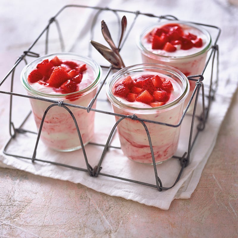 Snelle aardbeienmousse