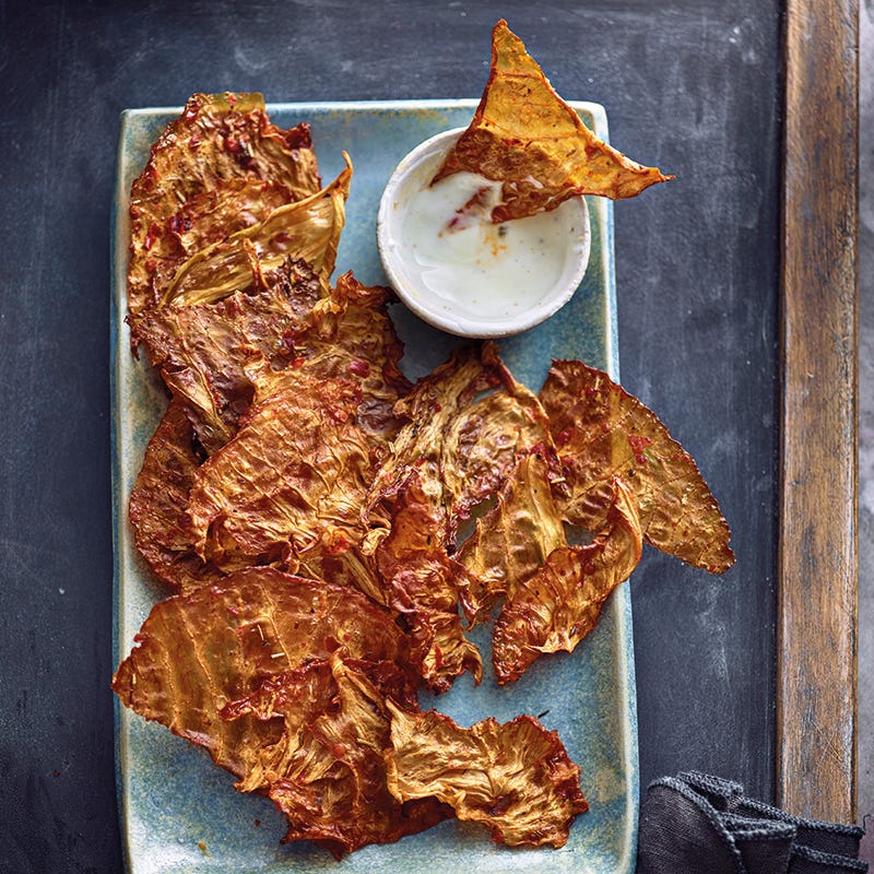 Spitskoolchips met citroendip