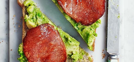 Bacon and avocado toast topper