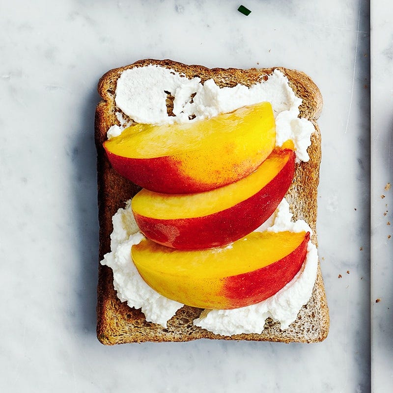 Photo of Ricotta and peach toast topper by WW