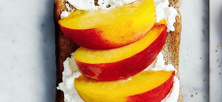 Ricotta and peach toast topper