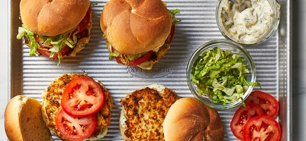 Shrimp Burgers with Jalapeño Tartar Sauce