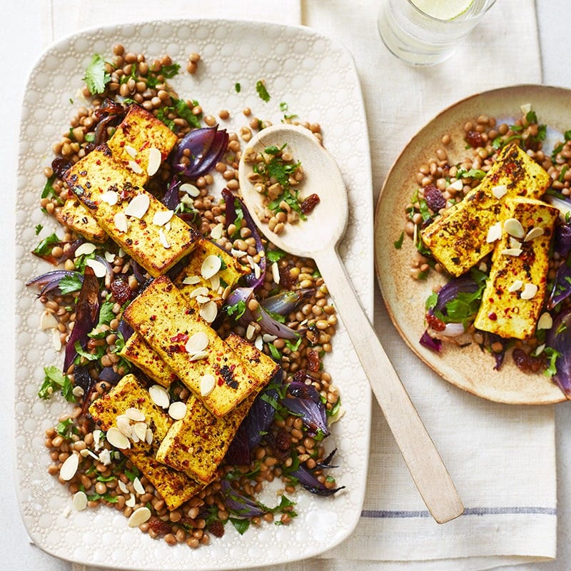 Photo of Turmeric tofu with lentil salad by WW