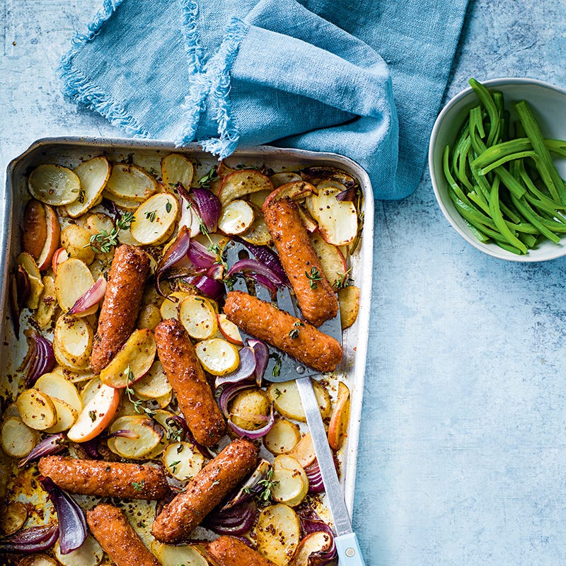 Photo of Honey & mustard veggie sausage traybake by WW