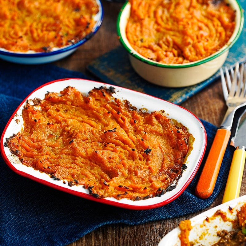 Cottage pie with sweet potato topping