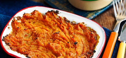 Cottage pie with sweet potato topping