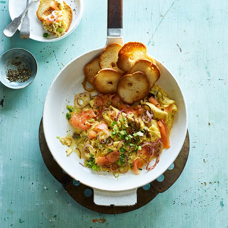 Chef Eric Greenspan's lox, eggs, and onions