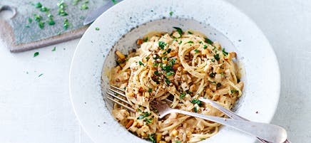 Vegansk spaghetti carbonara