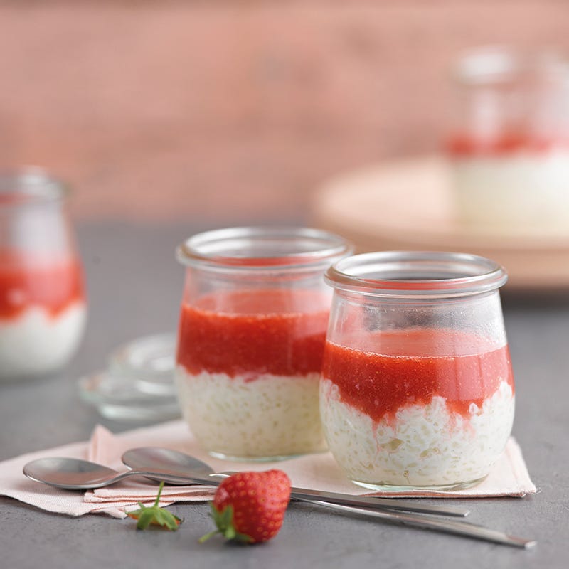 Foto van Riz au lait et miroir aux fraises door WW
