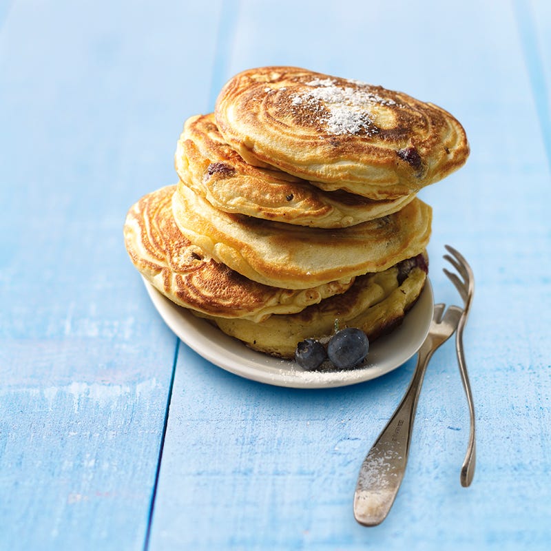 Foto van Pannenkoeken met blauwe bessen door WW